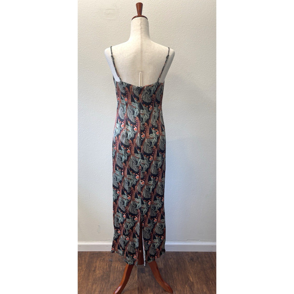 Anthropologie x Temperley London Maxi Slip Dress Size 8 Tropical Black Print - Picture 3 of 9